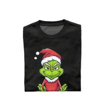 Festive 'Green Christmas Character In Santa Outfit' Women's T - Shirt, Fashion Casual Summer Top, Ideal For Christmas, Available In White And Oversized Styles, 2025 New - 黑色 - 查看 7