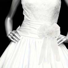 2 piezas de flores de encaje, lazos para sillas, corsajes para decorar el coche de boda, decoraciones para fiestas, accesorios para vehículos - Blanco - Ver 4