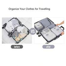 1 Set Of 9PCS Luggage Cube Packaging, Organizer Of Travel Luggage Packaging, With Laundry Bag, Compressed Storage Shoe Bag, Clothing And Underwear Bag