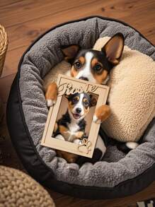 1pc Custom Wooden Frame, Custom Picture Frame, Personalized Home Decor With Your Text And Photo, Custom Photo Memorial Standing Frame, Pet Loss Gift, Pet Collar Holder, Dog Bereavement For Pet Owner, Gift, Gift For Pet Lovers, Gift For Him, Gift For Her, Valentine Day, Valentine Day Decor Gifts Birthday Graduation,Slow Summer Living,Customized Crafts,Home Refresh