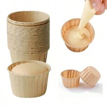 LIFETALK 50/100PCS White, Kraft, Brown Paper Muffin Cups Homemade Baking Molds Kitchen Birthday Party Supplies PE Coated Oilproof Printing Design Round Cupcake Cases