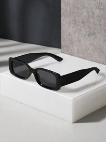 1/2/3副男士亚克力长方形时尚黑色眼镜，适合度假、户外活动和日常佩戴