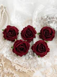 5/15/25PCS Artificial Flowers Flannelette Roses Flower Heads For Wedding Party Decoration, Cake Decoration And Home Living Room Table Decoration,Fake Plants,Fall Decor,Room,Desk,Garden Decor,Room Decoration Stuff Valentine's Day Bride Wrist Flower Gifts Birthday Graduation