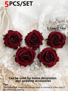5/15/25PCS Artificial Flowers Flannelette Roses Flower Heads For Wedding Party Decoration, Cake Decoration And Home Living Room Table Decoration,Fake Plants,Fall Decor,Room,Desk,Garden Decor,Room Decoration Stuff Valentine's Day Bride Wrist Flower Gifts Birthday Graduation