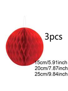 3 件 - 9.84 英寸装饰蜂窝球、蜂窝灯笼、圣诞节、情人节、新年、结婚周年纪念日、婚礼仪式、活动装饰、室内派对装饰