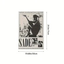 1 件无框 Sade 水钻生活音乐墙壁艺术海报 - 帆布印刷，适合家庭、客厅、卧室、浴室、宿舍、教室 - 适合艺术爱好者和家居装饰爱好者 - 彩色 - 查看 5