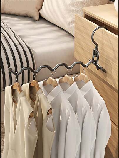 Giá phơi đồ đa năng di động, móc treo quần áo bằng thép không gỉ có thể gấp gọn dùng khi đi du lịch, khách sạn, công tác