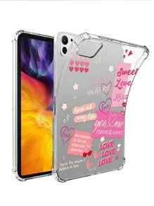 1 Custodia protettiva trasparente con frasi compatibile con iPad/iPad Air/iPad Pro, a prova di caduta, adatta come regalo di San Valentino per amici e familiari - Trasparente - Visualizzare 5