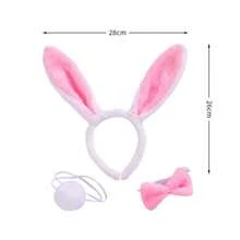 6 Pcs Rabbit Accessory Set Including Rabbit Ear Headband, Bow Tie And Tail (2 Sets), For Costume Decoration, Gag Prop, Funny Rabbit Ear Headband Bunny Costume