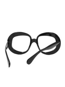 超大号黑色圆形眼镜 女士时尚品牌高品质眼镜架 奢华独特眼镜 装饰眼镜