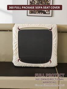 1件装四季通用弹力沙发套，柔软绒面面料，防滑防水，全包覆式沙发垫套，可机洗，宠物友好，适用于L型及1/2/3/4座沙发，250克加厚绒面 - 白色 - 查看 9