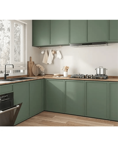 Roll Thickened Matcha Groen Self Adhesive Wallpaper Matte Surface Waterproof Contact Paper, Kitchen, Wardrobe, Cabinet Home Room Wand Bathroom Bedroom ation Stuff Living Ho Paper Stickers Sticker Kitchen