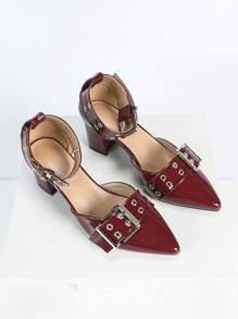 Dames loafers met puntige neus, veelzijdig, wijnrood