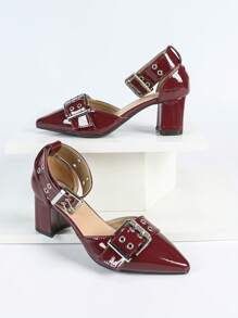 Dames loafers met puntige neus, veelzijdig, wijnrood