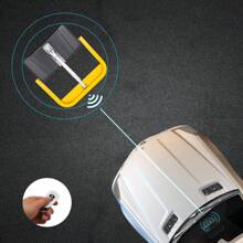 Barriera per parcheggio, barriera per parcheggio con 2 telecomandi, serratura salvaparcheggio per auto, barriera per parcheggio per zone residenziali, alberghi, edifici direzionali - Giallo - Visualizzare 2
