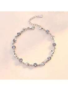 Modisches Sterling Silber Liebes-Armband für Frauen, neues einfaches und asymmetrisches Mädchen Armband, hochwertiges Paar-Geschenk
