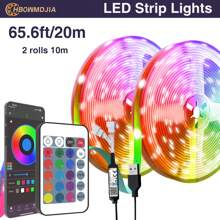 Luz LED para dormitorio, Luces LED RGB, Control remoto de 44 teclas y APP, Pueden cambiar de color de forma sincrónica con la música, Pueden programarse, Ajustar el brillo, Muy fácil de instalar, Luces LED adecuadas para decoración de habitación infantil, Decoración del hogar, Decoración de pared - Multicolor - Ver 15