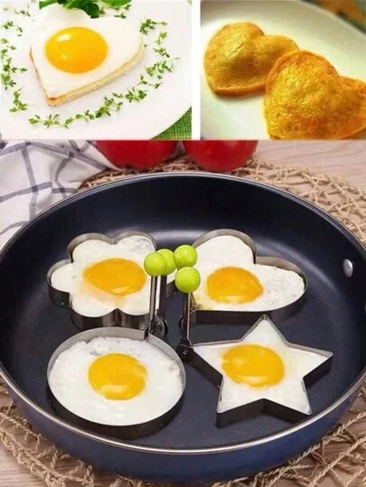1pc Stainless Steel Egg Mold, For Making Pancakes And Eggs, Serving Cooking And Decoration Purposes, Kitchen Accessory, Egg Ring Mold, Egg Mold, DIY Egg Mold, Creative Egg Mold, Cooking Egg Ring Mold, Stainless Underwire Mold, Baking Mold, Kitchen Utensil