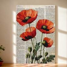 Vintage Floral Canvas Art Print -  Wall Decor For Living Room, Bedroom, Office, And Kitchen