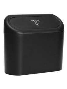 1 pieza Papelera de coche negra con bolsa de basura, contenedor de almacenamiento plegable, decoración colgante para la puerta del coche, accesorio multifuncional para el interior del automóvil