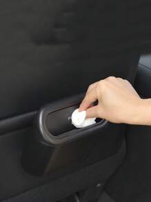 1 pieza Papelera de coche negra con bolsa de basura, contenedor de almacenamiento plegable, decoración colgante para la puerta del coche, accesorio multifuncional para el interior del automóvil