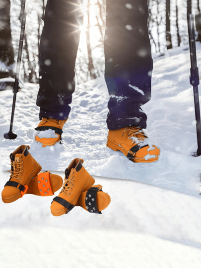 2pcs 7-Point Spikes, Non-Slip Grip Crampons For Shoes And Boots Walking, Hiking, Outdoor Mountaineering, Snow Mountain Snow Non-Slip Adjustable Spikes