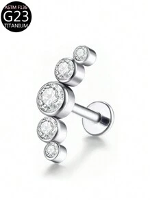 1 pièce Boucle d'oreille en titane G23 et F136 avec strass, anneau de lèvre à filetage interne 16G, bijoux pour piercings