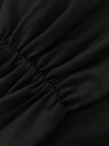 1pc Women Elegant Off Shoulder Long Sleeve Fitted Ruched Long Dress With Side Slit, Back To School For Autumn/Winter, Bardot Design For Christmas & New Year Eve Party Outfit Valentine's Day Party Dress