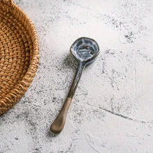 1 Set (4 piezas) Cucharas de café de estilo europeo vintage de cerámica, cucharas para mezclar de cerámica retro resistentes al calor para uso doméstico, ideales para ensalada, desayuno, café, sopa creativa, perfectas para cocina, dormitorio, restaurante - Regalo navideño, artículos escolares