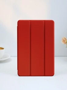 1pc Christmas Red Solid Pattern Tablet Protective Case, Compatible With IPad 10.2", IPad Pro 11" 2021/2020/10th Gen, IPad Mini 4/5/6, Galaxy Tab A8 10.5" 2022, Matepad 10.4", Tablet Holder Pen Slot Anti-Drop Cover
