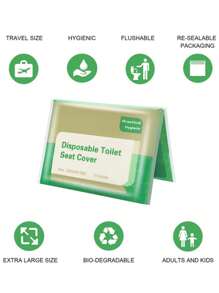 Cubiertas desechables y enjuagables de papel para el asiento del inodoro portátiles para adultos y niños en entrenamiento, accesorios esenciales de viaje para avión, viajes por carretera, campamento, hotel, bolsa de aseo, bolsa de maquillaje, bolsa de playa, vacaciones, suministros escolares, accesorios de viaje, accesorios de verano, material escolar