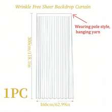 1pc White Chiffon Backdrop Sheer Fabric, Suitable For Party, Wedding, Transparent Background, Bridal Shower, Birthday Party, Party Photo Decor, Home Decor, Multi-Purpose Decoration