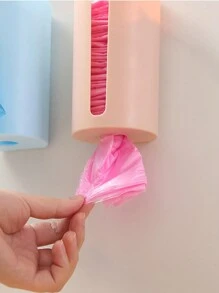1pc Trash Bag Holder,Rubbish Bag Dispenser Wall Mount Toilet Paper Holder Trash Bags Holder Recycling Grocery Pocket Bag Holder Dispenser Tissue Dispenser,Hanging Storage Organizer Wall Mounted Container For Kitchen Bathroom - Multicolor - View 6