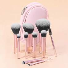 10pcs Mini Portable Makeup Brushes Set, Multi-Color Options,Brush Set,Makeup Brush Kit,Make Up Brush Set,Make Up Set Complete,Makeup Brush Set,Complete Makeup Kit,Brush Kit,Brushes Makeup Set,Makeup Gift Set,Set,Giveaways,Professional Makeup Brushes,Complete Makeup Set - Pink - View 4