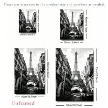 1/3 件巴黎时尚塔复古女孩黑白墙面艺术帆布画北欧海报和印刷品客厅墙壁照片绘画海报可选框架﻿ - A 無框 - 查看 4