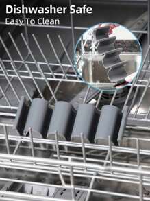 1/2/3 piezas Soporte multirejilla para tacos, Soporte para tacos de PP azul que mantiene hasta 4 tacos cada uno en posición vertical - Multicolor - Ver 4