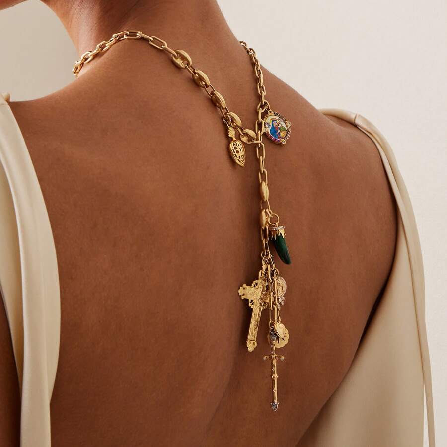 manbara 2025 Cross Pendant Necklace For Women Vintage Adjustable Gold Color Long Chain Statement Cross Vintage New Gold Color Multiple Styles Necklace For Women Boho Multi-Layer Crystal Pendant Necklaces Jewelry Gifts - Glass Necklace - View 1
