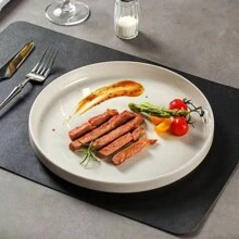 Kawashima Beef Steak Plate, White Ceramic Lightweight Luxury Tableware, Home Dinner Plate, Pasta Dish, Breakfast Plate