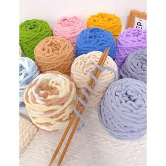 1 ovillo de hilo grueso de un solo hilo con textura de barra de helado, adecuado para tejer a mano bolsos, bufandas, zapatos, mantas, ropa DIY