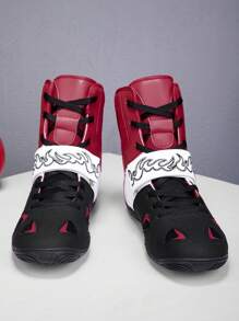 TACHUAN 男士专业高帮摔跤鞋、武术格斗靴训练鞋拳击健身 MMA 鞋 - 紅色 - 查看 4