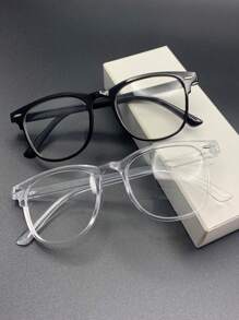 1/2 chiếc kính, kính đọc sách/chơi game/xem TV/điện thoại di động dành cho nam và nữ, (Màu đen + trong suốt) - Nhiều màu - Xem 1