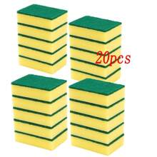 5/10/15/20 Miếng/Gói Miếng bọt biển rửa chén, Vải cọ rửa, Cọ rửa hai mặt cho nhà bếp, Dụng cụ vệ sinh nồi và bát, Khối bọt biển rửa chén, Cục tẩy ma thuật cho nhà bếp gia dụng - màu xanh lá - Xem 11