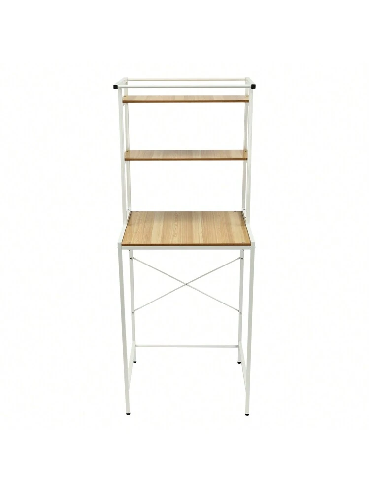 Relaxdays Mobile per Lavatrice in Metallo, 3 Scaffali per Bagno o Lavanderia, sopra WC HxLxP 162