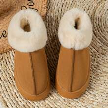 Women Slippers Winter - Thick Flat Suede Shearling Shoes: Warm & Comfy Snow Shoes With Thick Soles, Short Boots Casual For Women Winter Boots Boots For Women Fluffy Boots
