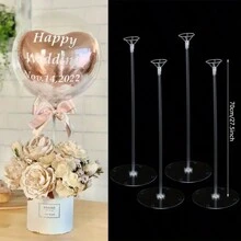 27.5 英寸优雅气球拱门展示，1/2/4 套，漂浮气球桌面中心装饰，适合婚礼和派对氛围，易于组装的装饰套件，适用于节日和庆祝活动