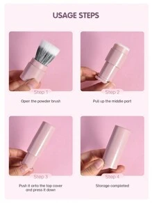 1 Stück einziehbarer Rouge-Pinsel, Make-up-Pinsel, Puder-Pinsel. Aus synthetischen Haaren, ultra-weich für schminkende Rouge-Anwendung, Make-up-Werkzeug