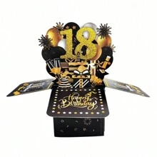 1pc, 16th/18th/21st/30th/40th/50th/60th/70th/80th/90th Happy Birthday Pop-Up Greeting Card, 30th Birthday Card With Note Card And Envelope, Birthday Gift For Husband, Wife, Men, Women, 3D Pop-Up Birthday Card