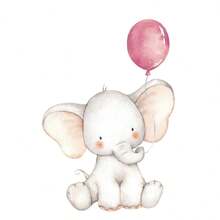 1 miếng dán tường hình chú voi hoạt hình, phong cách dễ thương, trang trí phòng em bé, trang trí tường phòng trẻ sơ sinh, trang trí phòng trẻ sơ sinh - Nhiều màu - Xem 10