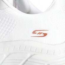 Skechers Women's Cushioned Low-Top Running Sneakers, Training Fitness Workout Shoes 117382-OFWT - Milky - View 9