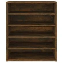Shoe Storage Cabinet Smoked Oak 60x35x70 Cm Engineered Wood For Entryway Organization - Brown - View 4